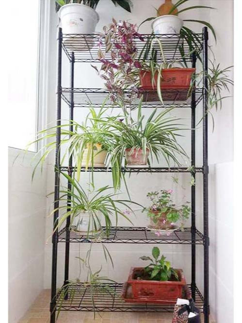 陽(yáng)臺(tái)窗臺(tái)植物種植花草線網(wǎng)置物架-川井